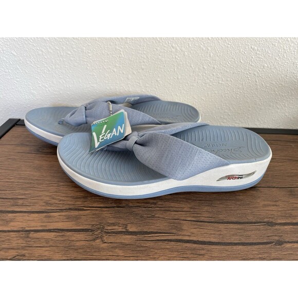 Skechers Blue Arch Fit Sunshine Sandals Flip Flops 163312 Women Size 9 Comfort - Picture 1 of 4
